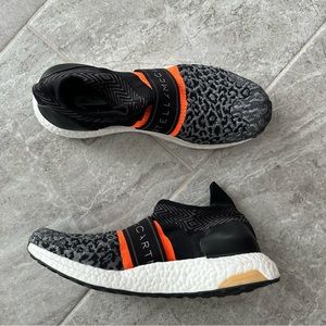 Adidas x Stella McCartney Ultraboost 3D Primeknit Slip-On Sneakers Black/Orange